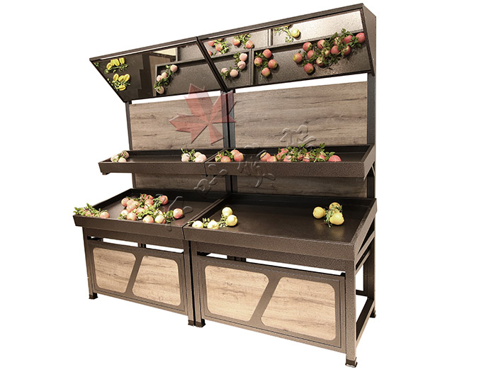 HY-永輝款復古雙層蔬菜水果貨架